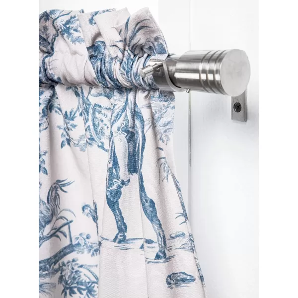 Maison d Hermine Canton 100 Cotton Set of 3 Kitchen Window Curtain for Cafe Kitchen Bedroom Home 2 Tiers 28x36 and 1 Valance 56x1815  the Miller  Denim