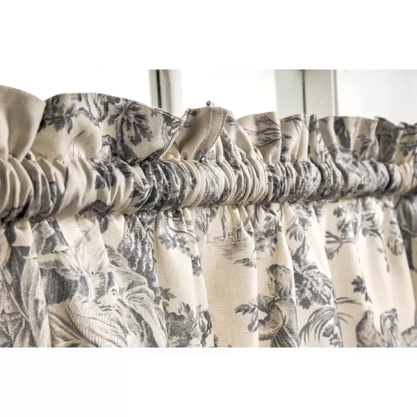 Maison d Hermine Canton 100 Cotton Set of 3 Kitchen Window Curtain for Cafe Kitchen Bedroom Home 2 Tiers 28x36 and 1 Valance 56x1816  the Miller  Paloma Gray