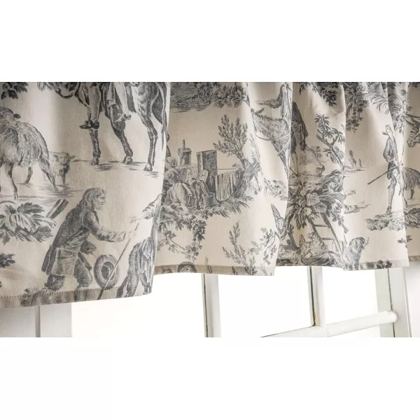 Maison d Hermine Canton 100 Cotton Set of 3 Kitchen Window Curtain for Cafe Kitchen Bedroom Home 2 Tiers 28x36 and 1 Valance 56x1816  the Miller  Paloma Gray