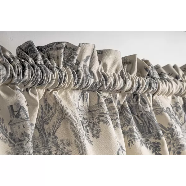 Maison d Hermine Canton 100 Cotton Set of 3 Kitchen Window Curtain for Cafe Kitchen Bedroom Home 2 Tiers 28x36 and 1 Valance 56x1816  the Miller  Paloma Gray