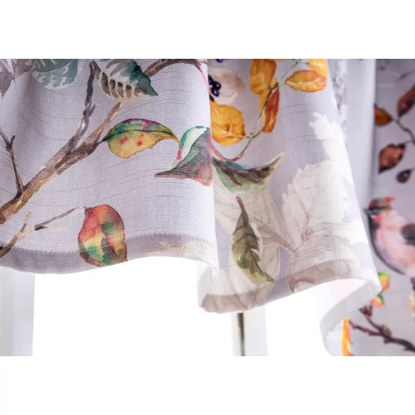 Maison d Hermine Canton 100 Cotton Set of 3 Kitchen Window Curtain for Cafe Kitchen Bedroom Home 2 Tiers 28x36 and 1 Valance 56x1817  Equinoxe  Grey