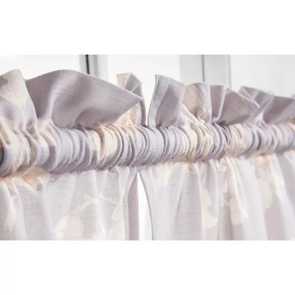 Maison d Hermine Canton 100 Cotton Set of 3 Kitchen Window Curtain for Cafe Kitchen Bedroom Home 2 Tiers 28x36 and 1 Valance 56x1817  Equinoxe  Grey