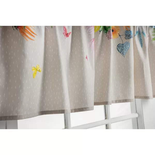 Maison d Hermine Canton 100 Cotton Set of 3 Kitchen Window Curtain for Cafe Kitchen Bedroom Home 2 Tiers 28x36 and 1 Valance 56x1818  Jardin Dete  Fog