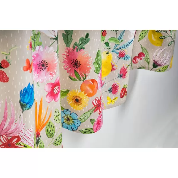 Maison d Hermine Canton 100 Cotton Set of 3 Kitchen Window Curtain for Cafe Kitchen Bedroom Home 2 Tiers 28x36 and 1 Valance 56x1818  Jardin Dete  Fog