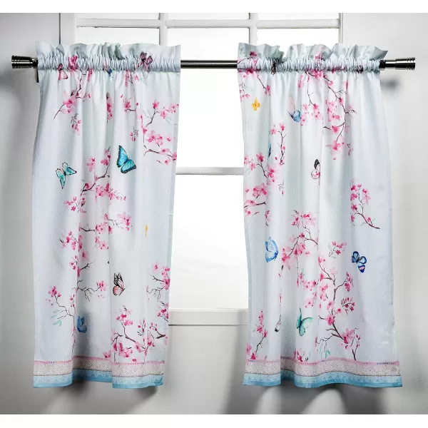 Maison d Hermine Canton 100 Cotton Set of 3 Kitchen Window Curtain for Cafe Kitchen Bedroom Home 2 Tiers 28x36 and 1 Valance 56x1819  Blossoms in Spring  Sakura
