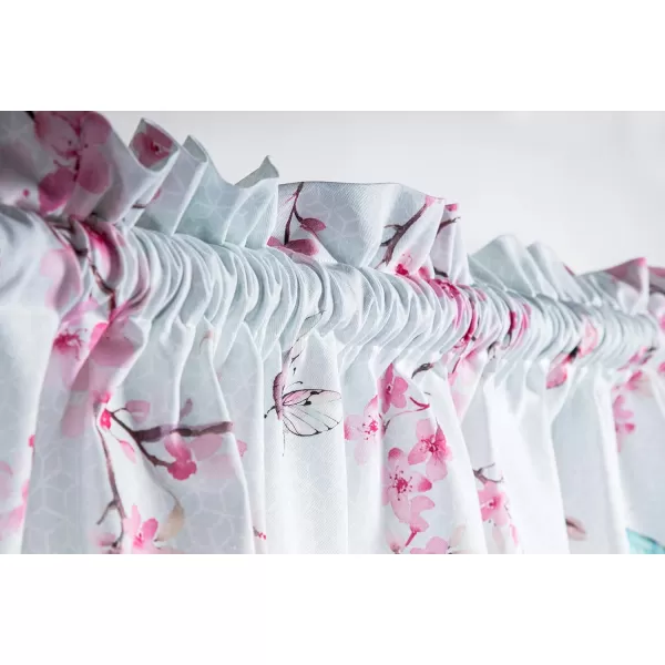 Maison d Hermine Canton 100 Cotton Set of 3 Kitchen Window Curtain for Cafe Kitchen Bedroom Home 2 Tiers 28x36 and 1 Valance 56x1819  Blossoms in Spring  Sakura