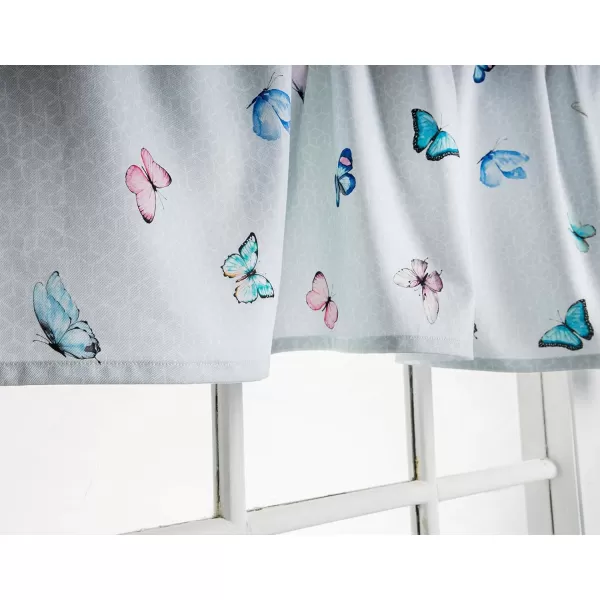 Maison d Hermine Canton 100 Cotton Set of 3 Kitchen Window Curtain for Cafe Kitchen Bedroom Home 2 Tiers 28x36 and 1 Valance 56x1819  Blossoms in Spring  Butterfly