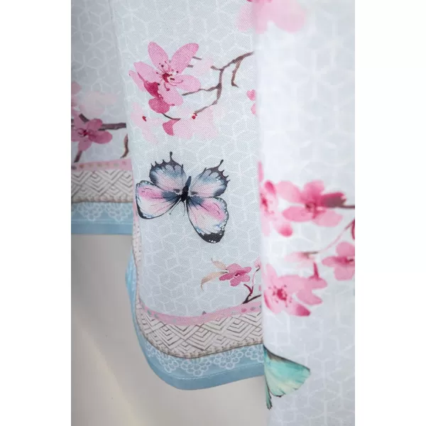 Maison d Hermine Canton 100 Cotton Set of 3 Kitchen Window Curtain for Cafe Kitchen Bedroom Home 2 Tiers 28x36 and 1 Valance 56x1819  Blossoms in Spring  Sakura