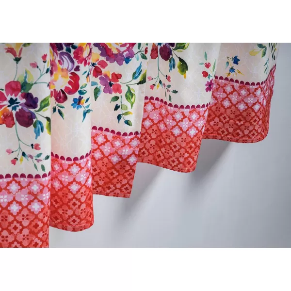 Maison d Hermine Canton 100 Cotton Set of 3 Kitchen Window Curtain for Cafe Kitchen Bedroom Home 2 Tiers 28x36 and 1 Valance 56x1821  Rose Garden