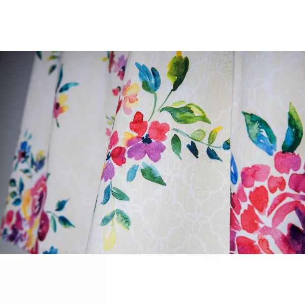 Maison d Hermine Canton 100 Cotton Set of 3 Kitchen Window Curtain for Cafe Kitchen Bedroom Home 2 Tiers 28x36 and 1 Valance 56x1821  Rose Garden