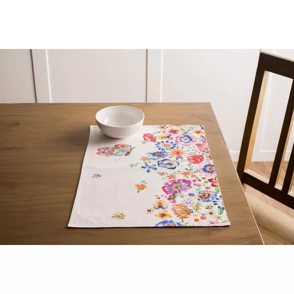 Maison d Hermine Cloth Placemats 100 Cotton Set of 4 Decorative Washable Table Placemat Dining Holidays Buffet Parties amp Wedding Use Summer Picnic  SpringSummer23  Happy Florals  High Summer Set of 4