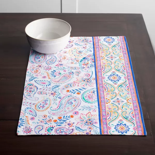 Maison d Hermine Cloth Placemats 100 Cotton Set of 4 Decorative Washable Table Placemat Dining Holidays Buffet Parties amp Wedding Use Summer Picnic  SpringSummer35  Indian Floral Set of 4