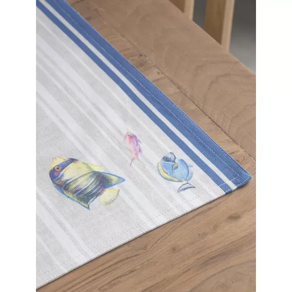 Maison d Hermine Cloth Placemats 100 Cotton Set of 4 Decorative Washable Table Placemat Dining Holidays Buffet Parties amp Wedding Use Summer Picnic  SpringSummer36  Poisson Set of 4
