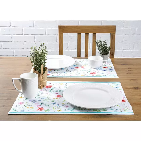 Maison d Hermine Cloth Placemats 100 Cotton Set of 4 Decorative Washable Table Placemat Dining Holidays Buffet Parties amp Wedding Use Summer Picnic  SpringSummer28  Just Floral Set of 4