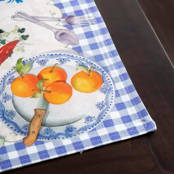 Maison d Hermine Cloth Placemats 100 Cotton Set of 4 Decorative Washable Table Placemat Dining Holidays Buffet Parties amp Wedding Use Summer Picnic  SpringSummer40  Gourmand Set of 4