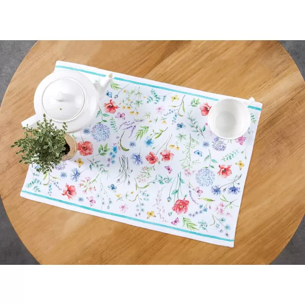 Maison d Hermine Cloth Placemats 100 Cotton Set of 4 Decorative Washable Table Placemat Dining Holidays Buffet Parties amp Wedding Use Summer Picnic  SpringSummer28  Just Floral Set of 4