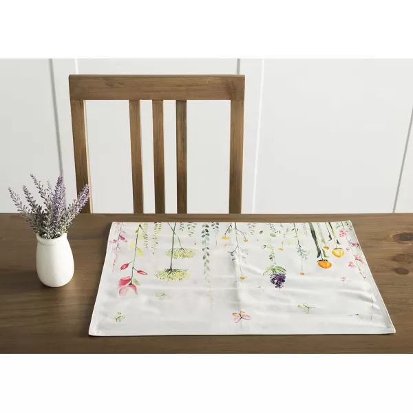 Maison d Hermine Cloth Placemats 100 Cotton Set of 4 Decorative Washable Table Placemat Dining Holidays Buffet Parties amp Wedding Use Summer Picnic  SpringSummer03  Botanical Fresh Set of 4