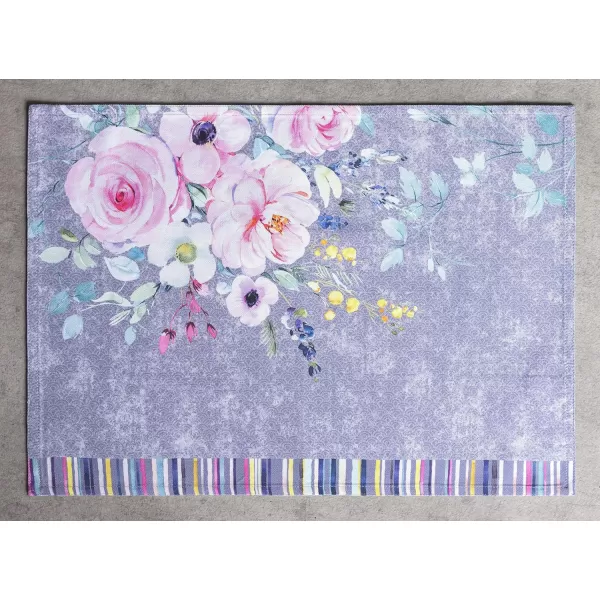 Maison d Hermine Cloth Placemats 100 Cotton Set of 4 Decorative Washable Table Placemat Dining Holidays Buffet Parties amp Wedding Use Summer Picnic  SpringSummer31  Sweet Rose Lavender  Lush Set of 4