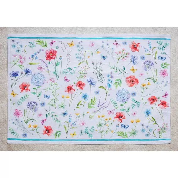 Maison d Hermine Cloth Placemats 100 Cotton Set of 4 Decorative Washable Table Placemat Dining Holidays Buffet Parties amp Wedding Use Summer Picnic  SpringSummer28  Just Floral Set of 4