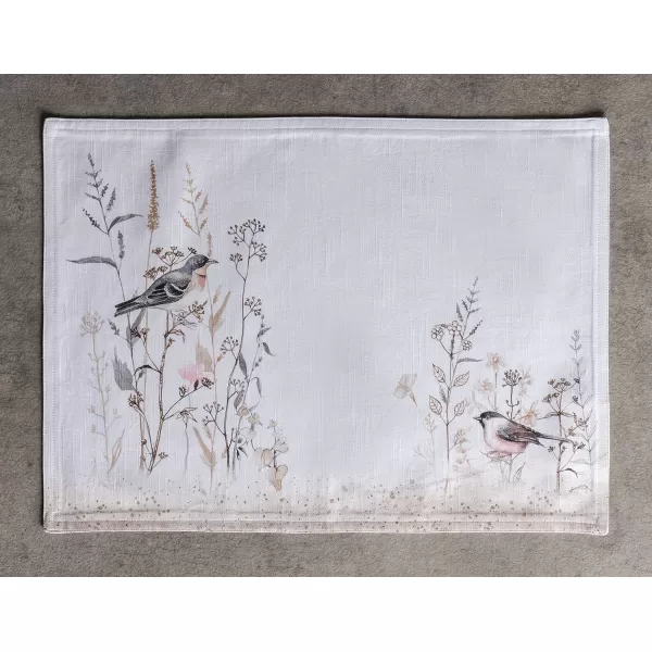 Maison d Hermine Cloth Placemats 100 Cotton Set of 4 Decorative Washable Table Placemat Dining Holidays Buffet Parties amp Wedding Use Summer Picnic  SpringSummer29  Meadow Florals  Brown Set of 4