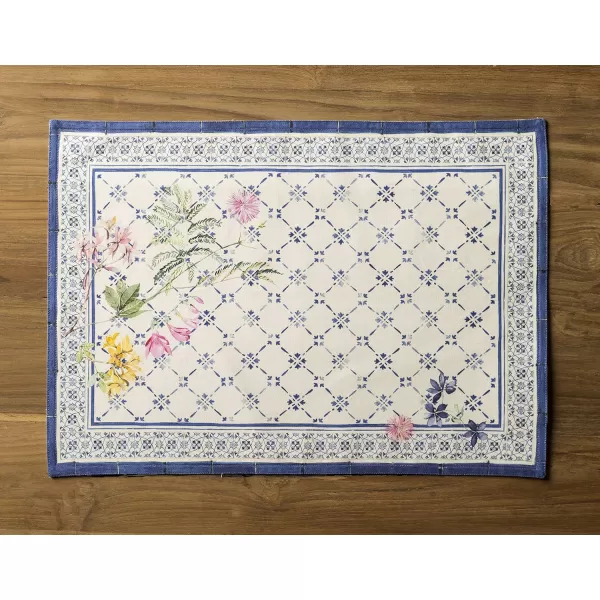 Maison d Hermine Cloth Placemats 100 Cotton Set of 4 Decorative Washable Table Placemat Dining Holidays Buffet Parties amp Wedding Use Summer Picnic  SpringSummer02  Faience Set of 4