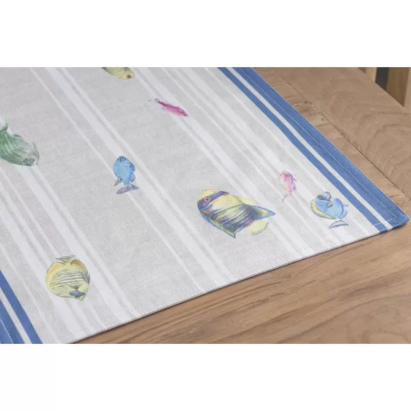 Maison d Hermine Cloth Placemats 100 Cotton Set of 4 Decorative Washable Table Placemat Dining Holidays Buffet Parties amp Wedding Use Summer Picnic  SpringSummer36  Poisson Set of 4