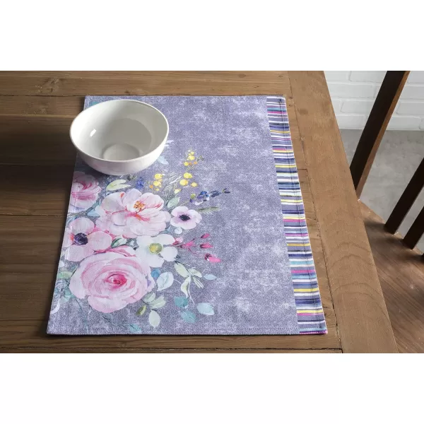 Maison d Hermine Cloth Placemats 100 Cotton Set of 4 Decorative Washable Table Placemat Dining Holidays Buffet Parties amp Wedding Use Summer Picnic  SpringSummer31  Sweet Rose Lavender  Lush Set of 4