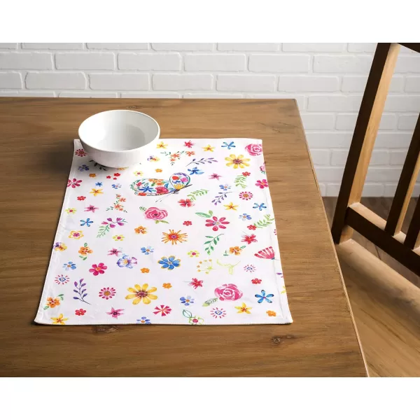 Maison d Hermine Cloth Placemats 100 Cotton Set of 4 Decorative Washable Table Placemat Dining Holidays Buffet Parties amp Wedding Use Summer Picnic  SpringSummer34  Happy Florals  Sweety Set of 4
