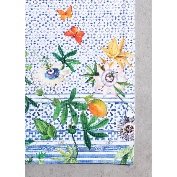 Maison d Hermine Cloth Placemats 100 Cotton Set of 4 Decorative Washable Table Placemat Dining Holidays Buffet Parties amp Wedding Use Summer Picnic  SpringSummer38  Passiflora Set of 4