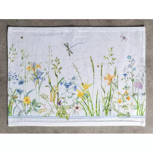 Maison d Hermine Cloth Placemats 100 Cotton Set of 4 Decorative Washable Table Placemat Dining Holidays Buffet Parties amp Wedding Use Summer Picnic  SpringSummer06  Fleurs De Mai Set of 4