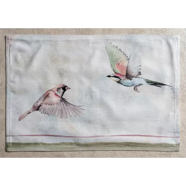 Maison d Hermine Cloth Placemats 100 Cotton Set of 4 Decorative Washable Table Placemat Dining Holidays Buffet Parties amp Wedding Use Summer Picnic  SpringSummer20  Flying Birds Set of 4