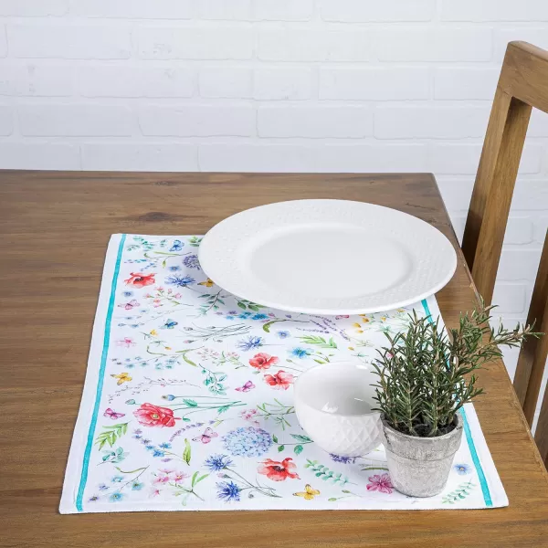Maison d Hermine Cloth Placemats 100 Cotton Set of 4 Decorative Washable Table Placemat Dining Holidays Buffet Parties amp Wedding Use Summer Picnic  SpringSummer28  Just Floral Set of 4