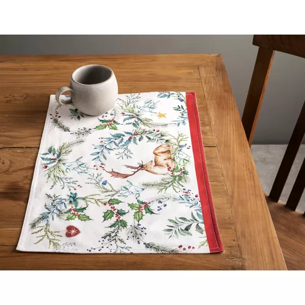 Maison d Hermine Dish Cloth 100 Cotton Set of 3 Quick Drying Dish Towels for Gifts Dining Kitchen Parties amp Tea Versailles  ThanksgivingChristmas13x19 Placemats Set of 4 06  Holly Time