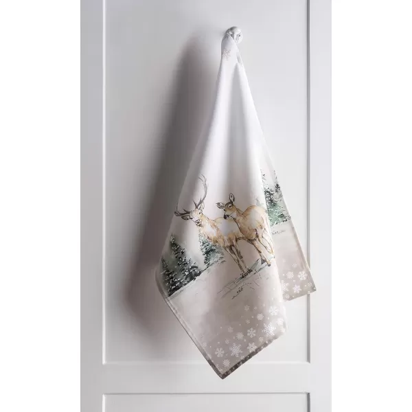 Maison d Hermine Dish Cloth 100 Cotton Set of 3 Quick Drying Dish Towels for Gifts Dining Kitchen Parties amp Tea Versailles  ThanksgivingChristmas20x2750 Kitchen Towel Set of 3 12  Deer in the Woods