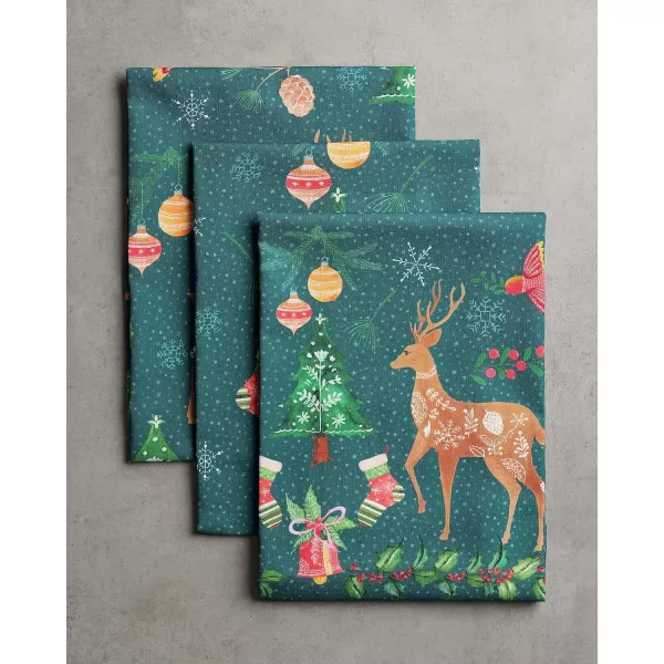 Maison d Hermine Dish Cloth 100 Cotton Set of 3 Quick Drying Dish Towels for Gifts Dining Kitchen Parties amp Tea Versailles  ThanksgivingChristmas20x2750 Kitchen Towel Set of 3 47  Hygge Christmas