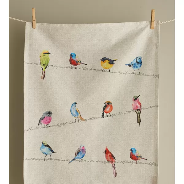 Maison d Hermine Dish Cloth 100 Cotton Set of 3 Quick Drying Dish Towels for Gifts Restaurant Dining Kitchen Parties amp Tea Citrus  SpringSummer01  Birdies on Wire Pack of 2