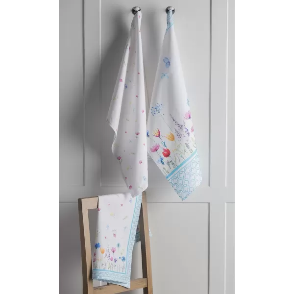 Maison d Hermine Dish Cloth 100 Cotton Set of 3 Quick Drying Dish Towels for Gifts Restaurant Dining Kitchen Parties amp Tea Citrus  SpringSummer37  Flower in the Field Pack of 3