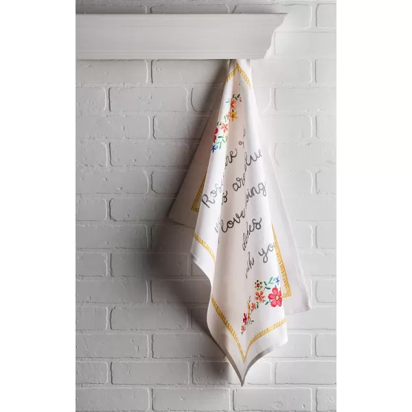 Maison d Hermine Dish Cloth 100 Cotton Set of 3 Quick Drying Dish Towels for Gifts Restaurant Dining Kitchen Parties amp Tea Citrus  SpringSummer41  Happy Florals  Sweety Pack of 3