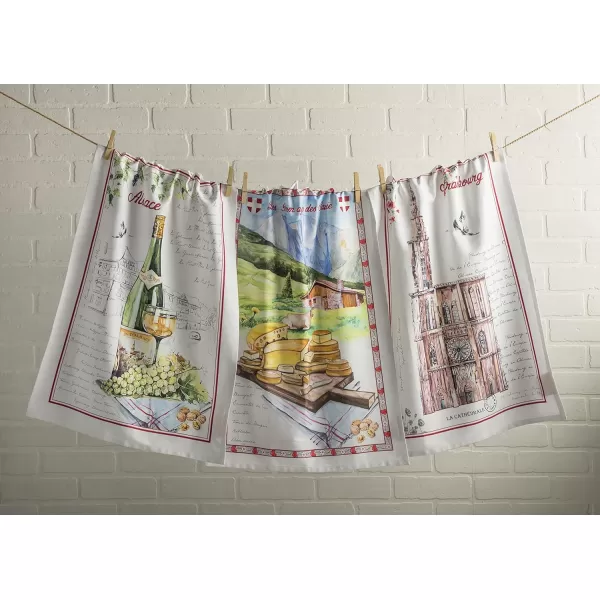 Maison d Hermine Dish Cloth 100 Cotton Set of 3 Quick Drying Dish Towels for Gifts Restaurant Dining Kitchen Parties amp Tea Citrus  SpringSummer44  Ribeauville Pack of 3