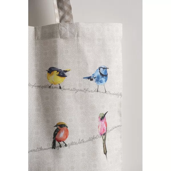 Maison d Hermine Grocery Bag 100 Cotton Reusable Tote Bag for Work Beach Travel Shopping Lunch Perfect for Gifts Men Women Faience02  Birdies on Wire