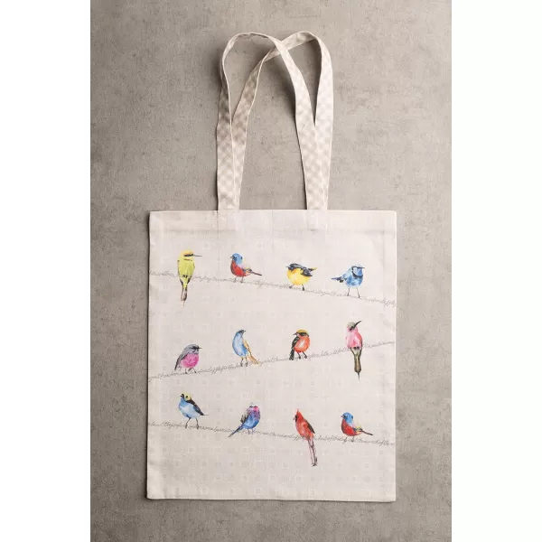 Maison d Hermine Grocery Bag 100 Cotton Reusable Tote Bag for Work Beach Travel Shopping Lunch Perfect for Gifts Men Women Faience02  Birdies on Wire