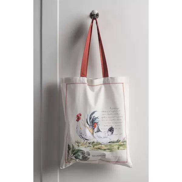 Maison d Hermine Grocery Bag 100 Cotton Reusable Tote Bag for Work Beach Travel Shopping Lunch Perfect for Gifts Men Women Faience05  Campagne  Coq