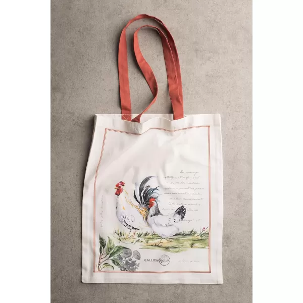 Maison d Hermine Grocery Bag 100 Cotton Reusable Tote Bag for Work Beach Travel Shopping Lunch Perfect for Gifts Men Women Faience05  Campagne  Coq