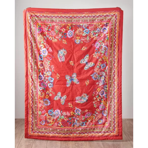 Maison d Hermine Imperfection Cotton Throw Blanket Bohemian Bedding Lightweight and Breathable for Couch Sofa Bed Travel 50x6050x60 12  Happy Florals