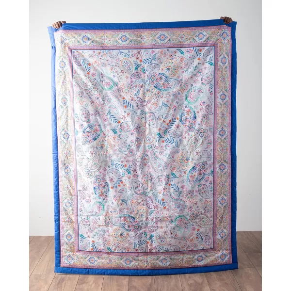 Maison d Hermine Imperfection Cotton Throw Blanket Bohemian Bedding Lightweight and Breathable for Couch Sofa Bed Travel 50x6050x60 13  Indian Floral