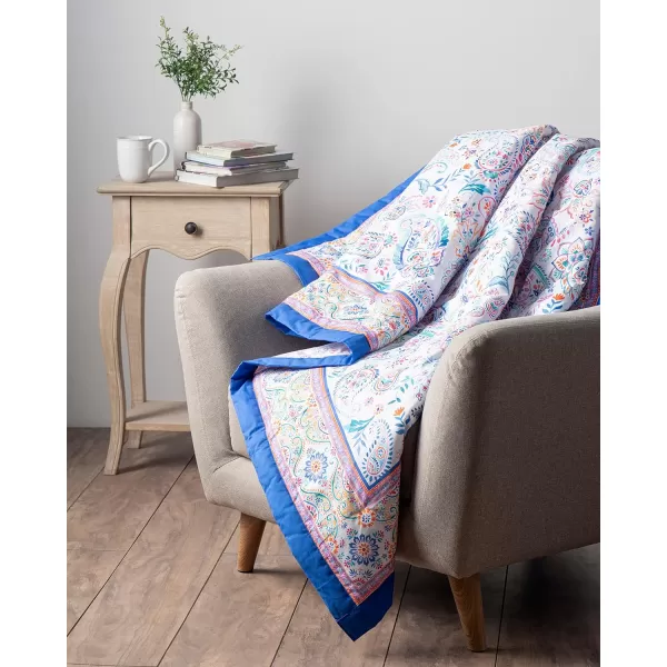 Maison d Hermine Imperfection Cotton Throw Blanket Bohemian Bedding Lightweight and Breathable for Couch Sofa Bed Travel 50x6050x60 13  Indian Floral