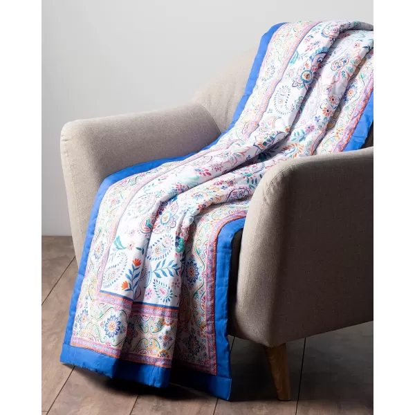 Maison d Hermine Imperfection Cotton Throw Blanket Bohemian Bedding Lightweight and Breathable for Couch Sofa Bed Travel 50x6050x60 13  Indian Floral