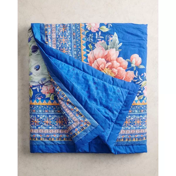 Maison d Hermine Imperfection Cotton Throw Blanket Bohemian Bedding Lightweight and Breathable for Couch Sofa Bed Travel 50x6050x60 19  Peacock