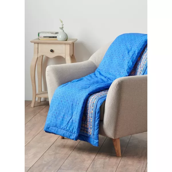 Maison d Hermine Imperfection Cotton Throw Blanket Bohemian Bedding Lightweight and Breathable for Couch Sofa Bed Travel 50x6050x60 19  Peacock