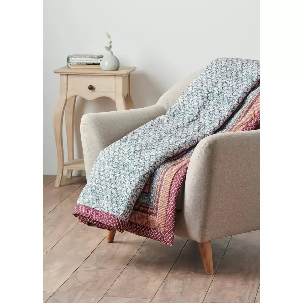Maison d Hermine Imperfection Cotton Throw Blanket Bohemian Bedding Lightweight and Breathable for Couch Sofa Bed Travel 50x6060x80 08  Fair Isle